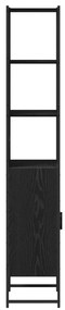Fürdőszoba Szekrény Fekete Tölgy 33x33x185,5 cm Műanyag
