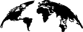 World fém fali dekoráció, 150×59 cm
