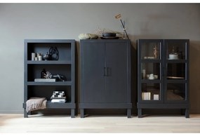 Fekete borovi fenyő könyvespolc 107x160x39 cm Bonk – WOOOD