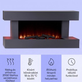 Klarstein Studio Light & Fire 1, Smart, kandalló, 1000/2000 W, MDF, WiFi Control