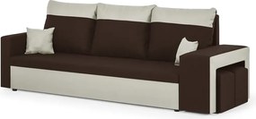 NEVADA Háromszemélyes kinyitható kanapé Sötétbarna/krém