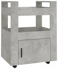 betonszürke szerelt fa zsúrkocsi 60 x 45 x 80 cm