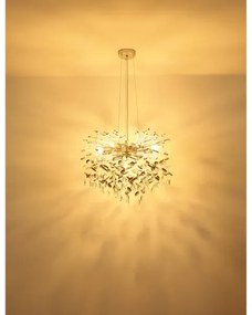 Globo 64138H1S - Kábeles csillár QUEENA 8xE14/40W/230V ezüstszínű