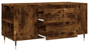 füstös tölgy színű szerelt fa dohányzóasztal 102x44,5x50 cm