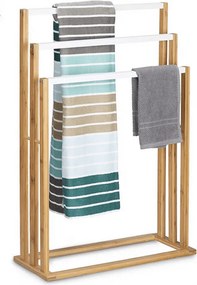 Törülközőtartó, bambusz/fehér, KOMO NEW