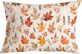 Flanel párnahuzat LEAVES & STRIPES 50x70 cm, színes