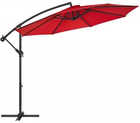 Kurblis kerti napernyő 3 m, piros színben