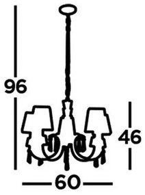 Searchlight 6885-5CC - Csillár láncon PORTICO 5xG9/33W/230V króm