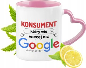 Fogyasztói bögre Rózsaszín, szív alakú füllel Kávé ajándék