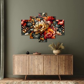 Kép - Narancs-vörös virágok (150x105 cm)