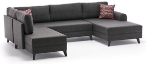 Antracitszürke sarokkanapé (U alakú) Belen – Balcab Home