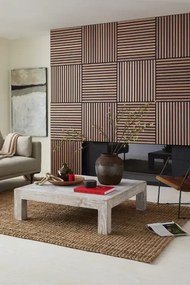 FREJA Hangszigetelő tábla falra 240x60x2,2cm. White Oak- fehér filc hátlappal - Egyedi méretre is levágjuk - K013 Smoke Oak fekete filc hátlappal