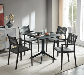 Rakásolható szék, barna/szürke, HERTA