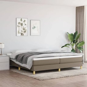 tópszínű szövet rugós ágy matraccal 200 x 200 cm