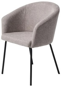 Világosszürke kárpitozott karfás étkezőfotel Easton – Unique Furniture