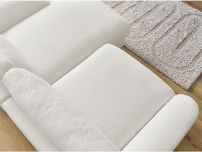 Fehér buklé sarokkanapé (jobb oldali-heverő résszel) Leonore – Bobochic Paris