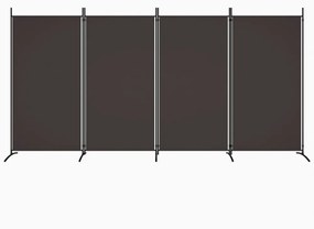 4 paneles barna szövet térelválasztó 346x180 cm