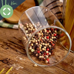 Klarstein Kerek poharak, bambusz fedél, 10 darab, mindegyik 150 ml, légmentes