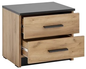 Éjjeliszekrény TOD craft tölgy/fekete