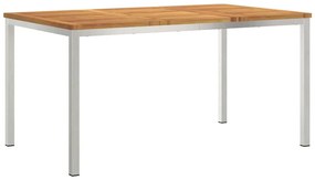 vidaXL ÉtkezőAsztal Barna 150 x 90 x 75 cm Tömör Akácfa