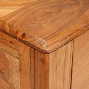 vidaXL Konzolasztal fiókkal Barna 110 x 30 x 80 cm Tömör Akácfa