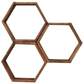 3 db ELFO falipolc 38x58 cm barna készlet