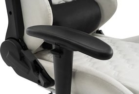 Irodai/gamer szék, fehér/fekete, teherbírás 150 kg, PAPIBAS