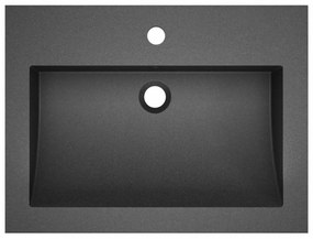 Fekete gránit mosdókagyló 600 x 450 x 120 mm
