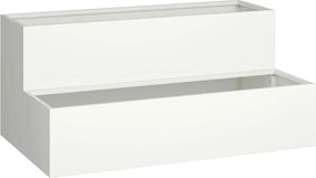 vidaXL Kerti cserép Fehér 100 x 60 x 45 cm Hidegen hengerelt acél