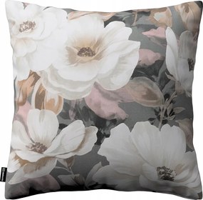 Dekoria Ágyneműhuzat krém és rózsaszín virágok szürke