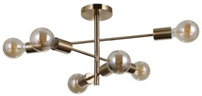 ITALUX PND-4025-6-HBR PIANSI Vintage Mennyezeti Lámpák Mézédes, Sárgaréz E27 IP20