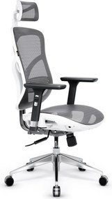 Ergonomikus hálós irodai szék, fehér-szürke: Diablo V-Basic