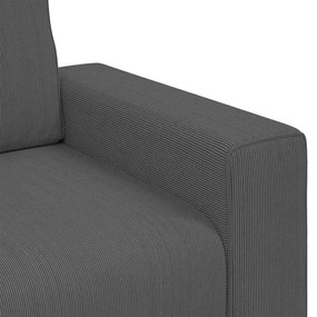 sötétszürke kordbársony szövet loveseat kanapé 140 cm