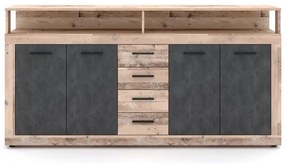 RUNA komód, világosbarna/antracit