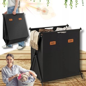 Szennyestartó Kosár Ruharendező Fehérnemű Kétrekeszes Összecsukható!