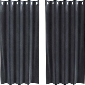 vidaXL Sötétítő függönyök 2 pcs Sötétszürke 140 x 175 cm Bársony