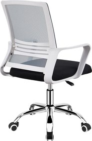 Irodai szék, hálószövet szürke/szövet fekete/műanyag fehér, APOLO 2 NEW