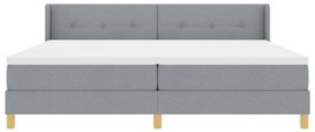 Boxspring Ágy Matracból, világosszürke - 200 x 200 cm Szövet