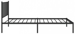 fekete fém ágykeret fejtámlával 107 x 203 cm