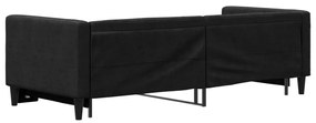 fekete kihúzható szövet heverő 80 x 200 cm