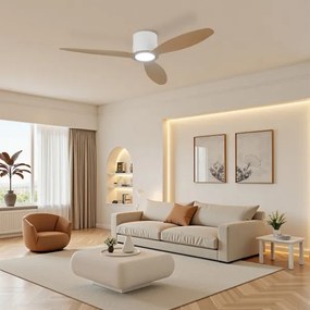 ZEVENTI - LED mennyezeti ventilátor VENTORA LED/24W/230V Wi-Fi Tuya fehér/tölgy + távirányító