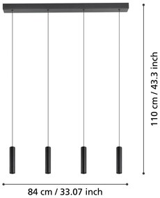 Fekete LED függőlámpa fém búrával ALMUDAINA – EGLO