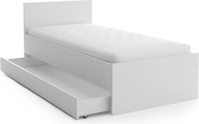 Ágy ELISA 90 x 200 cm, fehér Matrac: Coco Maxi matrac 20 cm, Ágyrács: Lamellás ágyráccsal