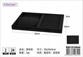 Ékszertartó Fekete Kiváló Minőség 35x24x3cm