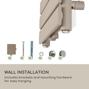 Blumfeldt Fairmont, radiátor, 80 x 45, 375 W, meleg víz, 3 törölközőtartó, 1/2