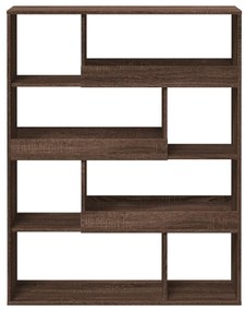 barna tölgy színű szerelt fa könyvszekrény 100 x 33 x 125,5 cm