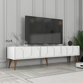 TV szekrény Lyon 44 - Fehér, Diós
