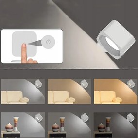 Vezeték nélküli mágneses LED lámpa az ágy fölé - fehér