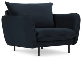 Sötétkék bársony fotel Vienna – Cosmopolitan Design