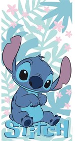 Kék pamut gyerek fürdőlepedő 70x140 cm Lilo and Stitch "Palm Leaves" – Jerry Fabrics